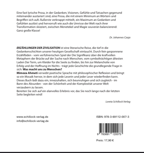 Erzählungen der Zivilisation
von Mimoza Ahmeti
(Ü. Loreta Schillock) – Bild 3